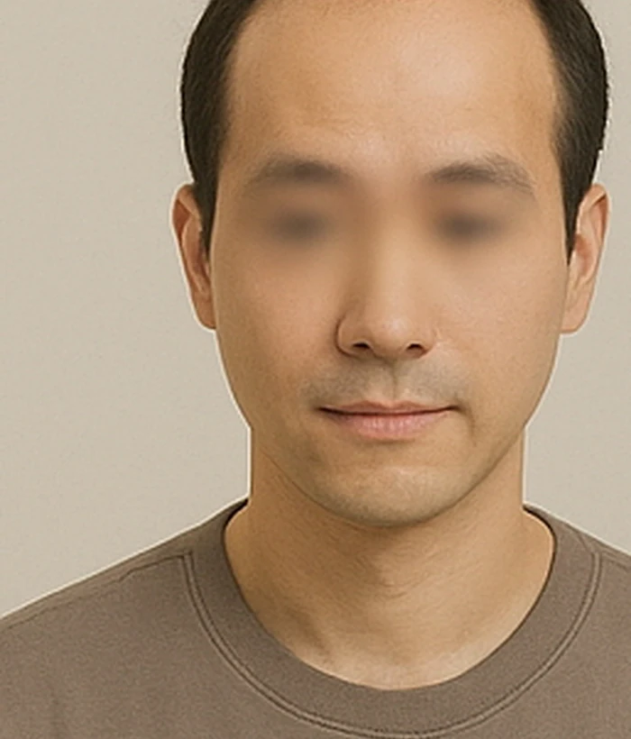 남성 전체가발 착용 전