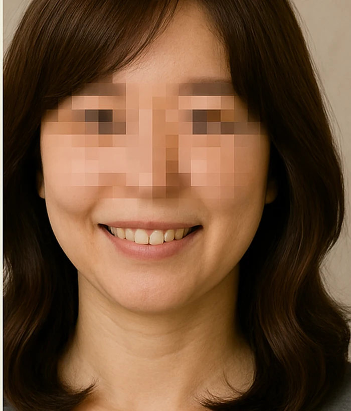 여성 전체가발 착용 후