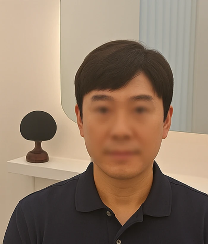 남성 정수리·전체가발 착용 후