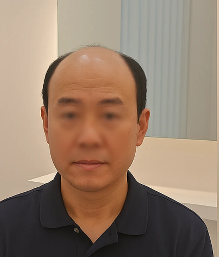 남성 정수리·전체가발 착용 전